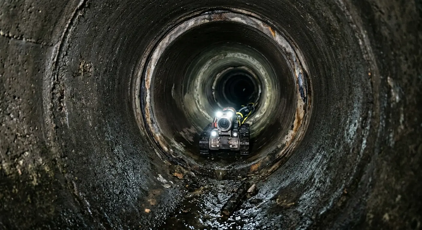 Robotic sewer camera inspecting pipe interior for Drain Snake Service in Haltom City
